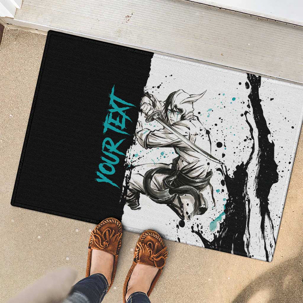 Personalized Ulquiorra Cifer Rubber Doormat Ink Splash Anime Brush Style
