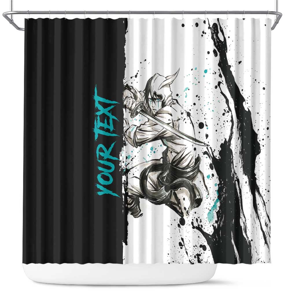 Personalized Ulquiorra Cifer Shower Curtain Ink Splash Anime Brush Style