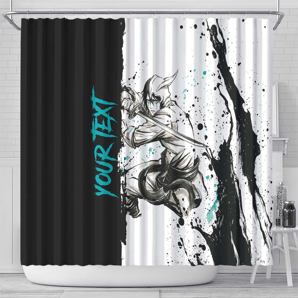 Personalized Ulquiorra Cifer Shower Curtain Ink Splash Anime Brush Style