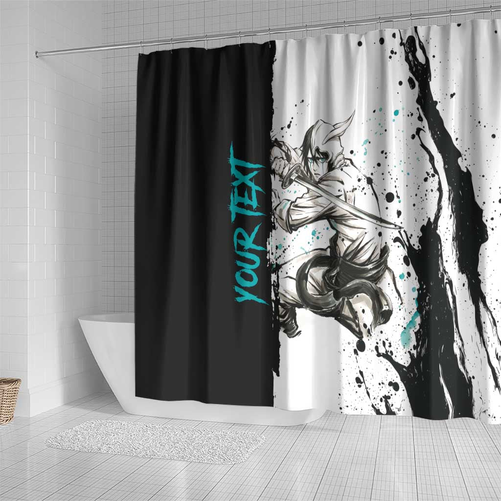 Personalized Ulquiorra Cifer Shower Curtain Ink Splash Anime Brush Style