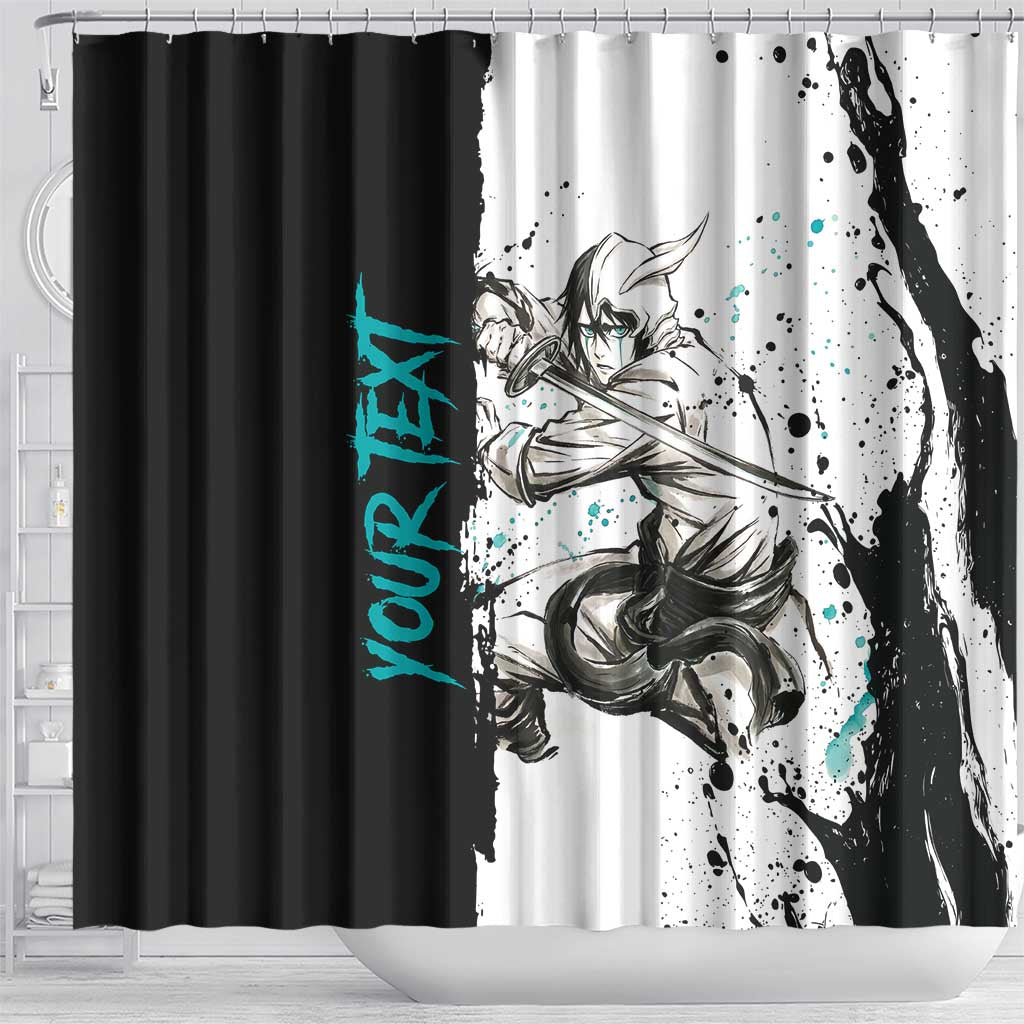 Personalized Ulquiorra Cifer Shower Curtain Ink Splash Anime Brush Style