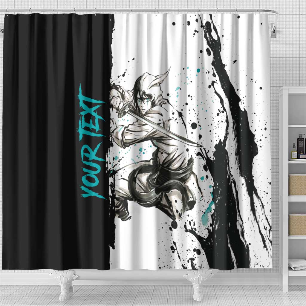 Personalized Ulquiorra Cifer Shower Curtain Ink Splash Anime Brush Style