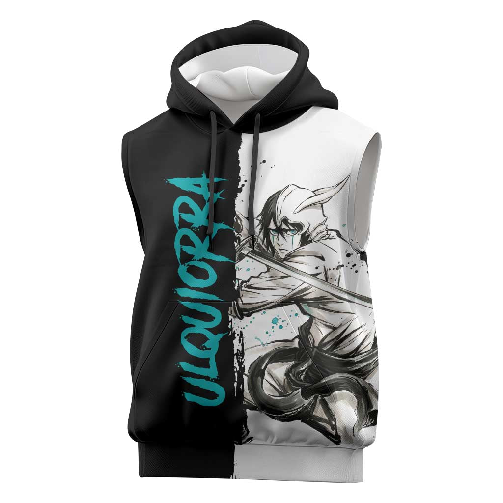 Personalized Ulquiorra Cifer Sleeveless Hoodie Ink Splash Anime Brush Style