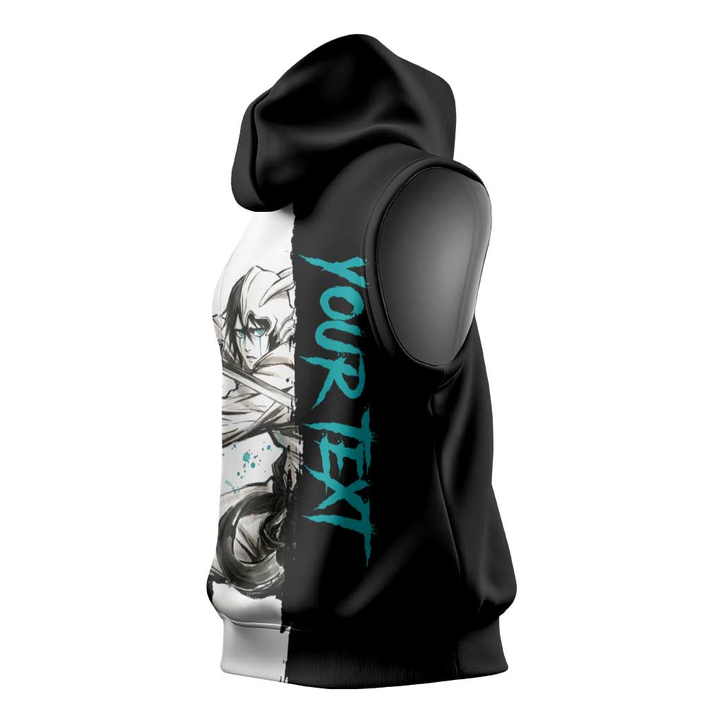 Personalized Ulquiorra Cifer Sleeveless Hoodie Ink Splash Anime Brush Style
