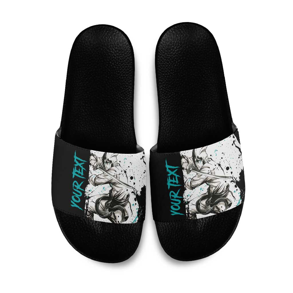 Personalized Ulquiorra Cifer Slide Sandals Ink Splash Anime Brush Style