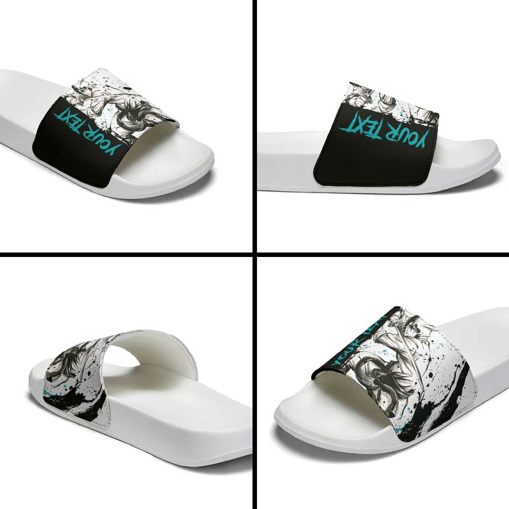 Personalized Ulquiorra Cifer Slide Sandals Ink Splash Anime Brush Style