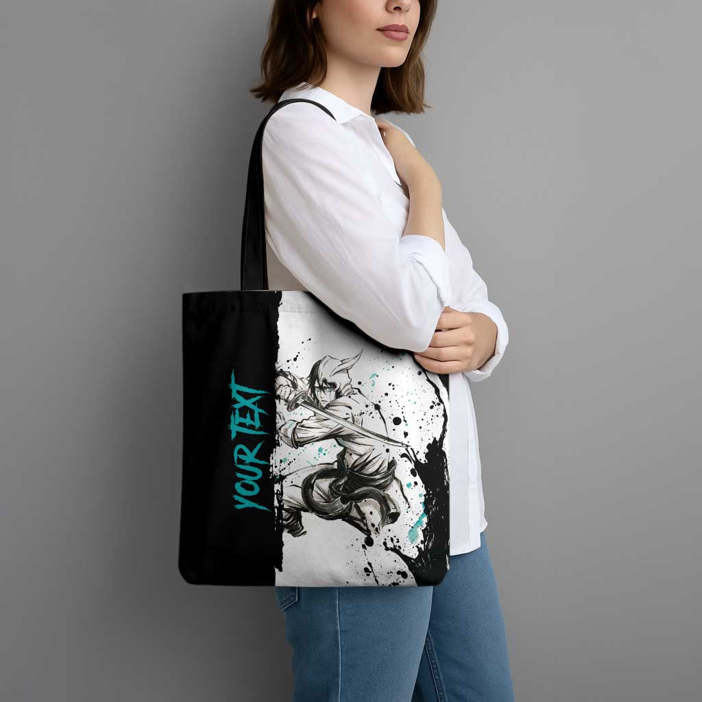 Personalized Ulquiorra Cifer Tote Bag Ink Splash Anime Brush Style