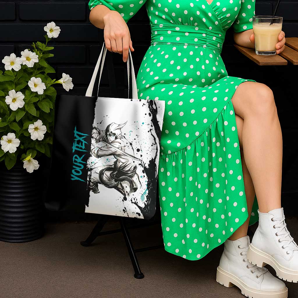 Personalized Ulquiorra Cifer Tote Bag Ink Splash Anime Brush Style