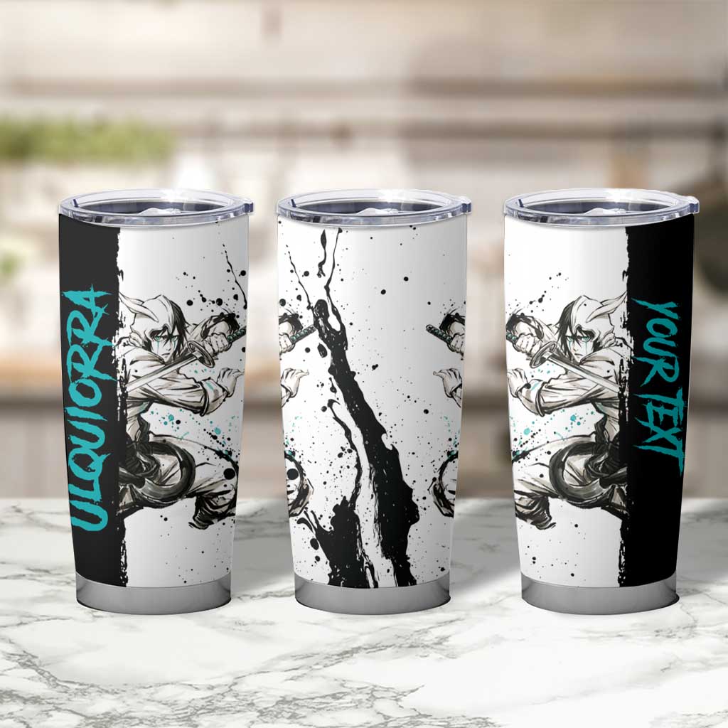 Personalized Ulquiorra Cifer Tumbler Cup Ink Splash Anime Brush Style