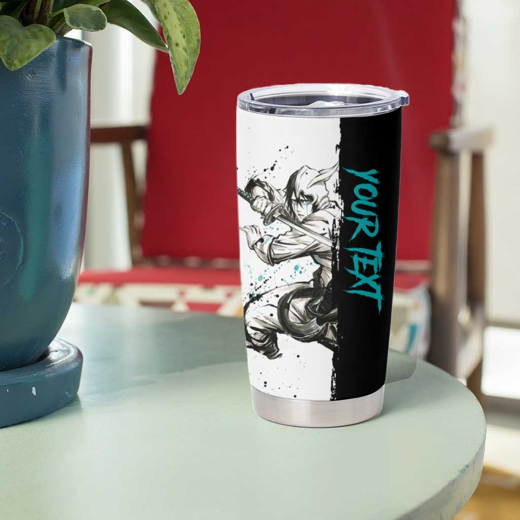 Personalized Ulquiorra Cifer Tumbler Cup Ink Splash Anime Brush Style