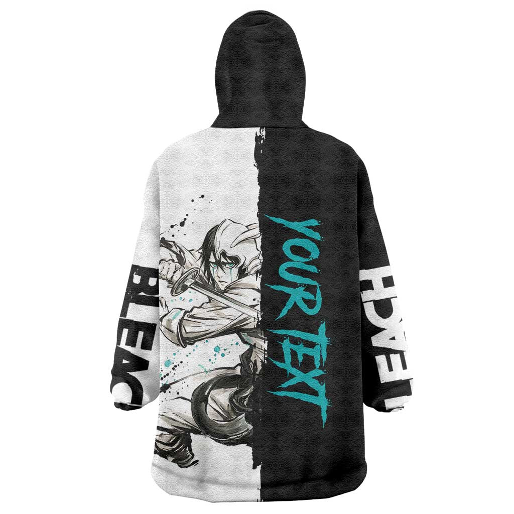 Personalized Ulquiorra Cifer Wearable Blanket Hoodie Ink Splash Anime Brush Style