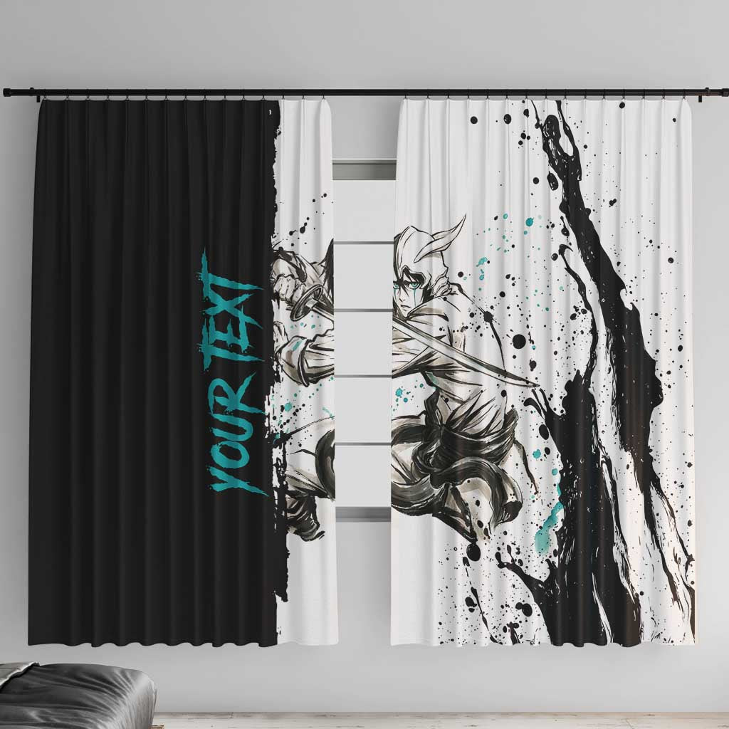 Personalized Ulquiorra Cifer Window Curtain Ink Splash Anime Brush Style