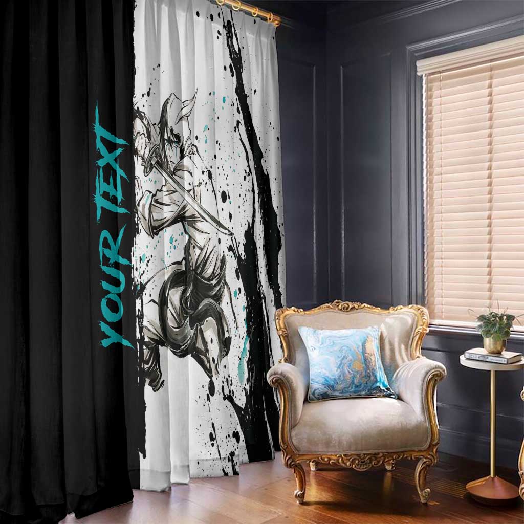 Personalized Ulquiorra Cifer Window Curtain Ink Splash Anime Brush Style