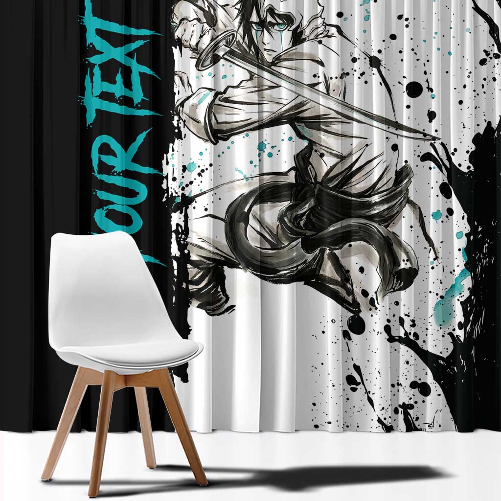 Personalized Ulquiorra Cifer Window Curtain Ink Splash Anime Brush Style