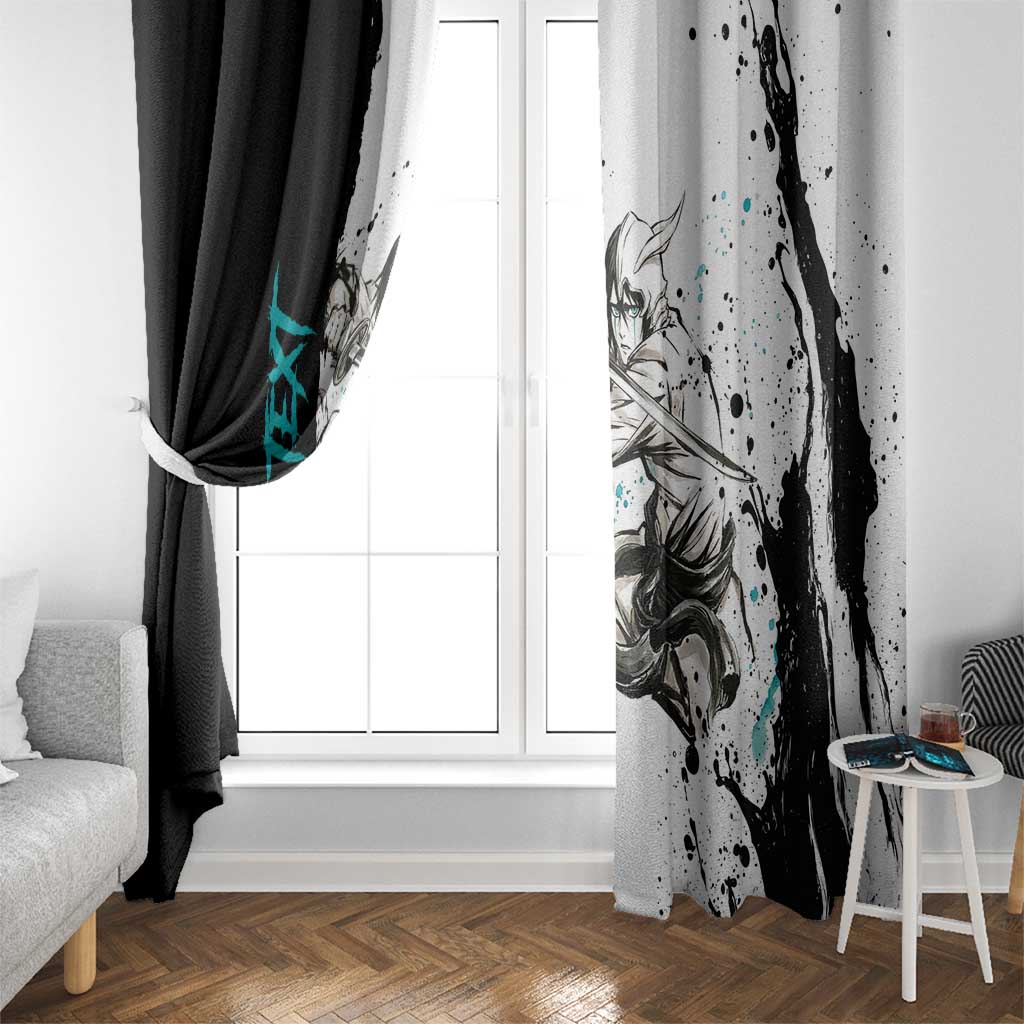 Personalized Ulquiorra Cifer Window Curtain Ink Splash Anime Brush Style
