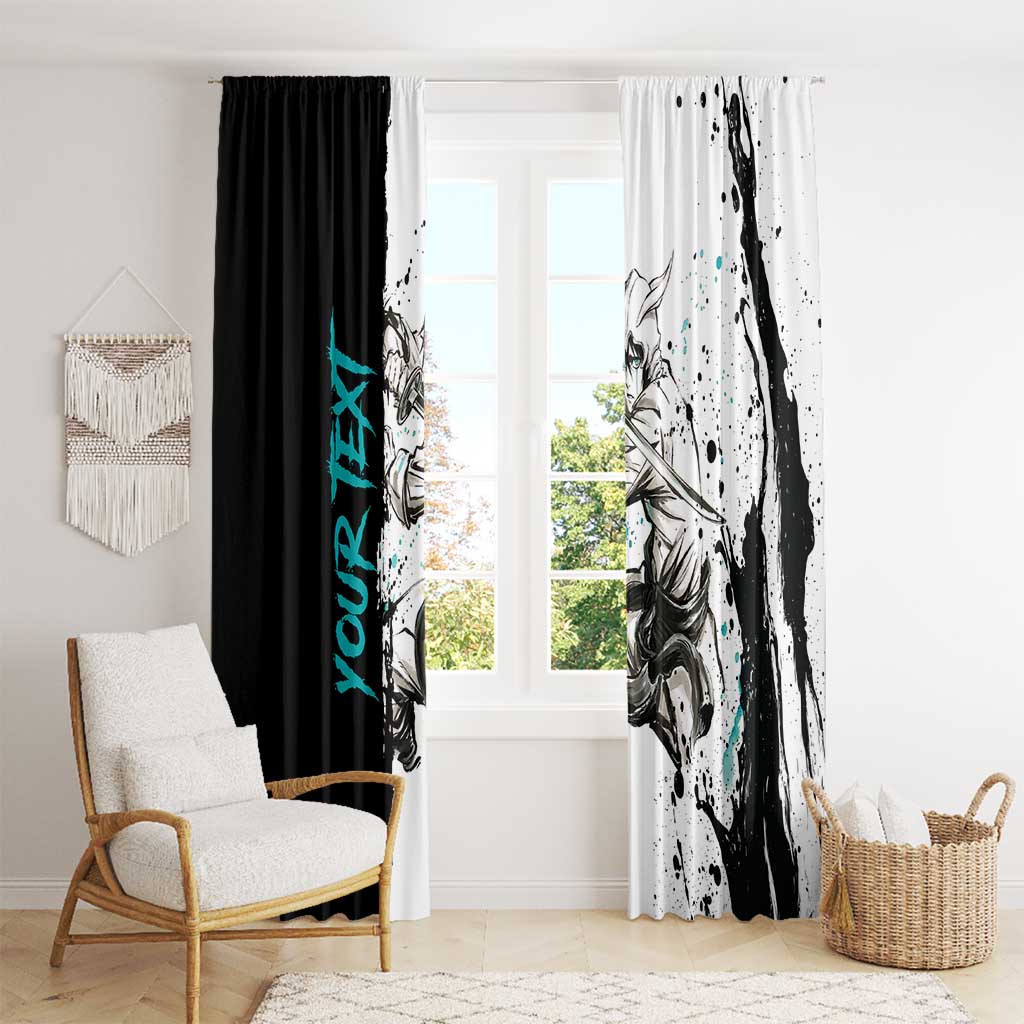 Personalized Ulquiorra Cifer Window Curtain Ink Splash Anime Brush Style