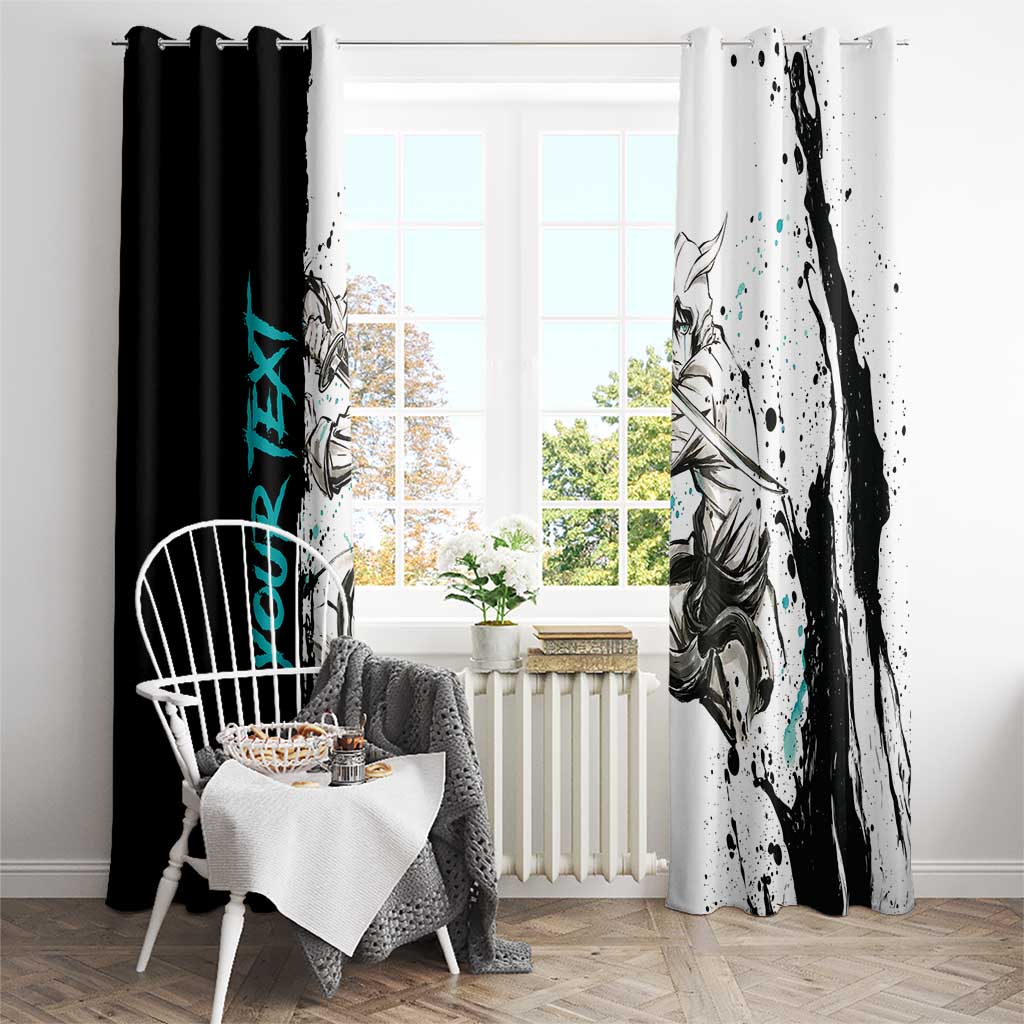 Personalized Ulquiorra Cifer Window Curtain Ink Splash Anime Brush Style