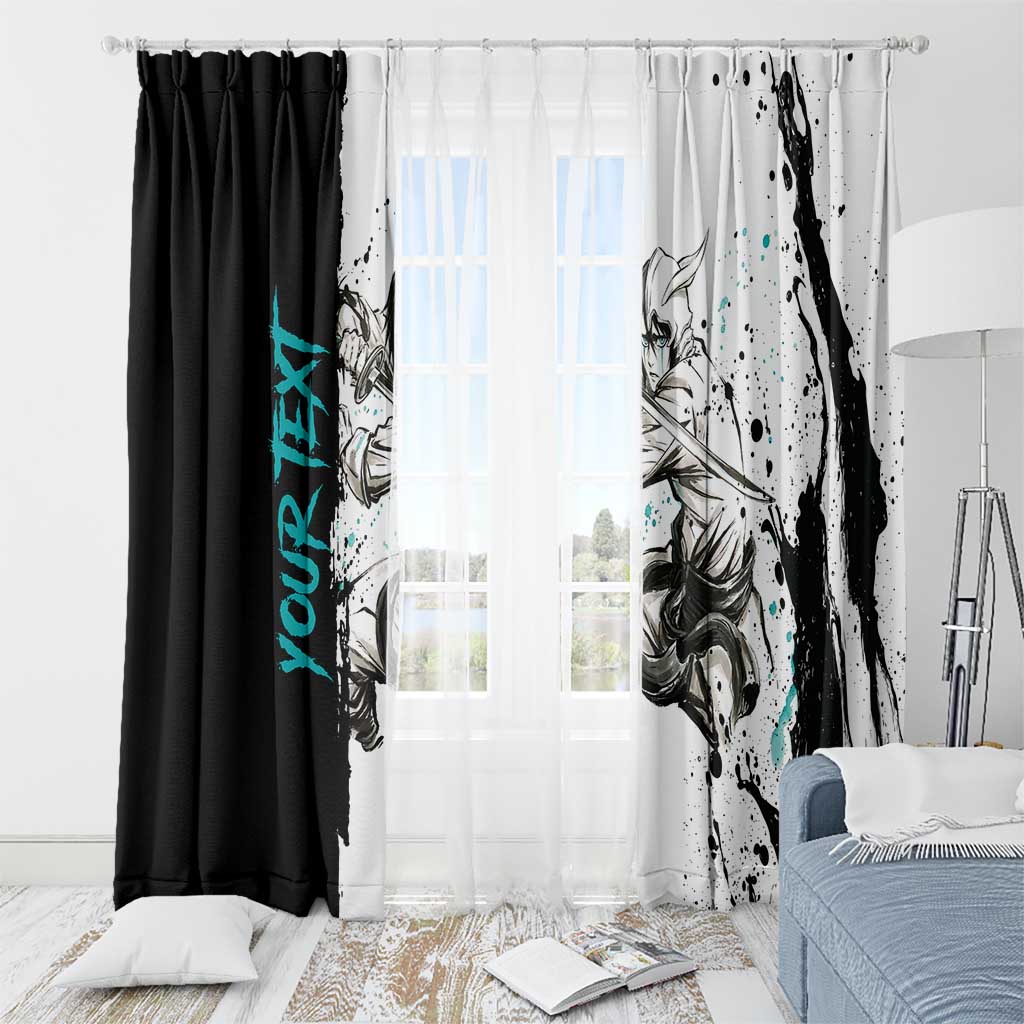 Personalized Ulquiorra Cifer Window Curtain Ink Splash Anime Brush Style