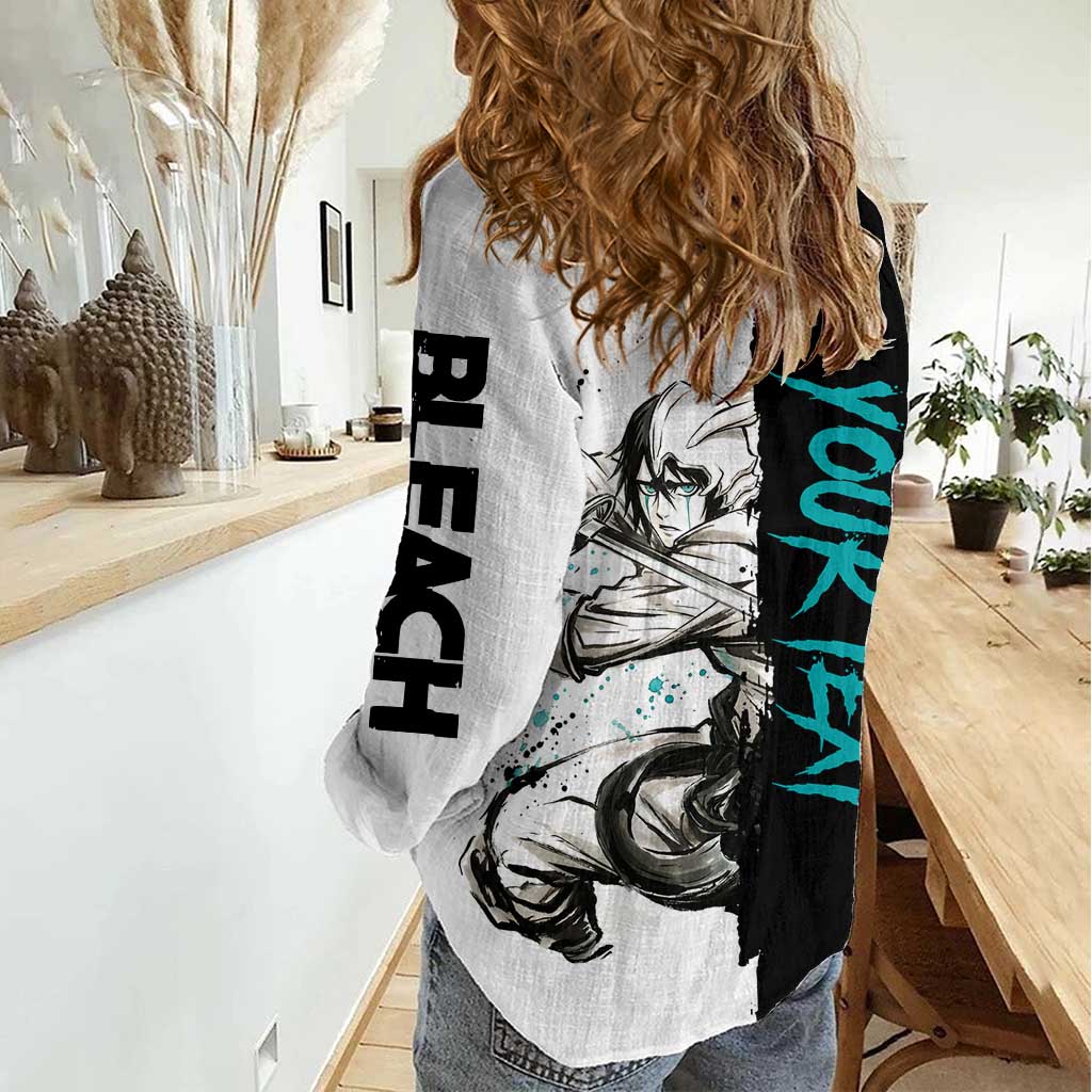 Personalized Ulquiorra Cifer Women Casual Shirt Ink Splash Anime Brush Style
