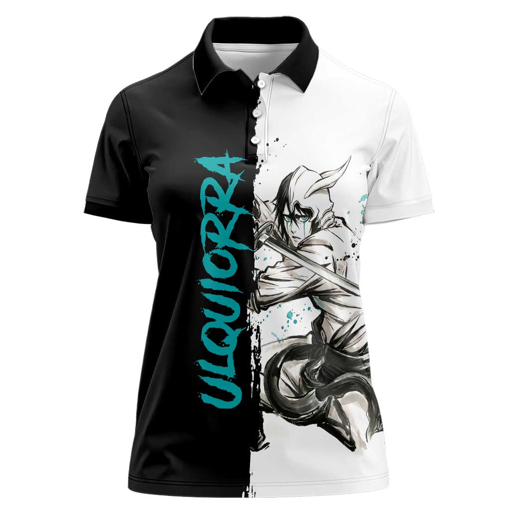 Personalized Ulquiorra Cifer Women Polo Shirt Ink Splash Anime Brush Style