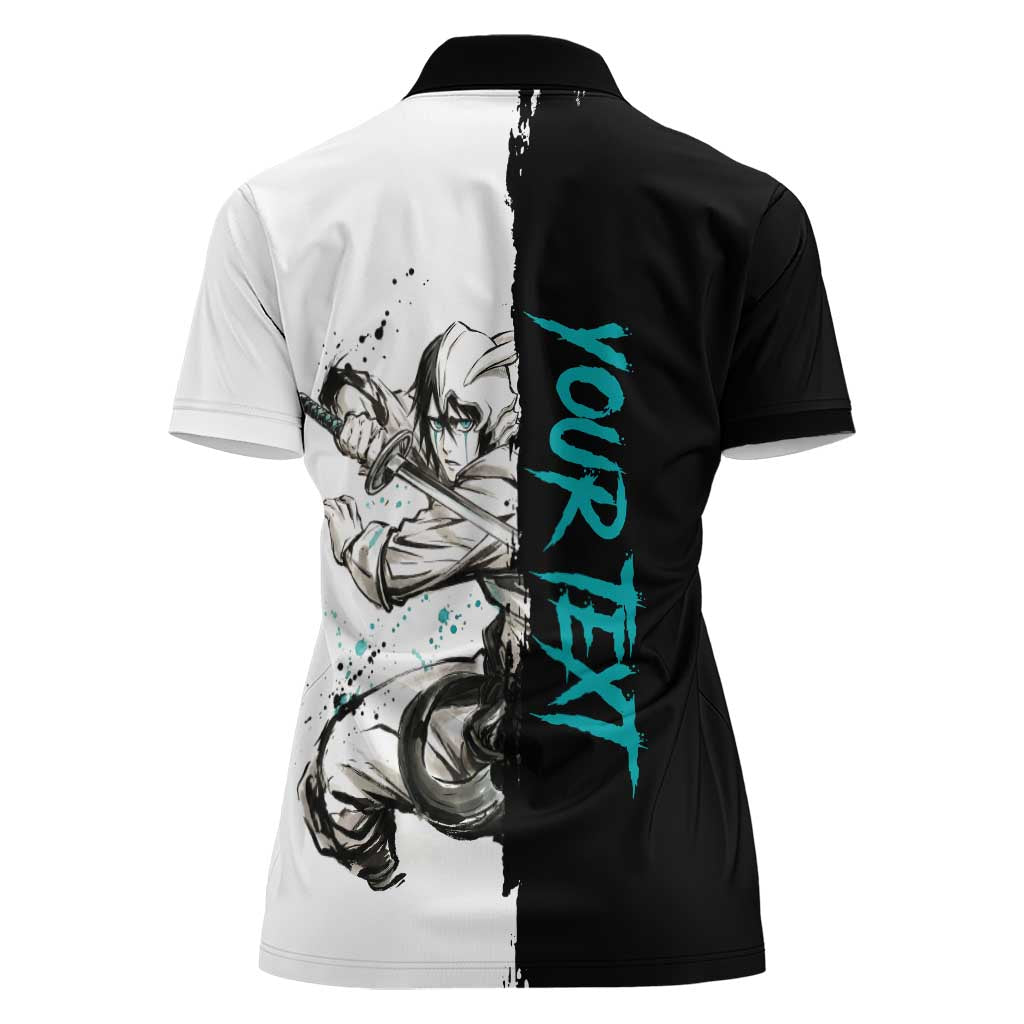 Personalized Ulquiorra Cifer Women Polo Shirt Ink Splash Anime Brush Style