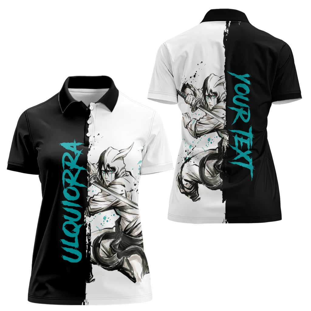 Personalized Ulquiorra Cifer Women Polo Shirt Ink Splash Anime Brush Style