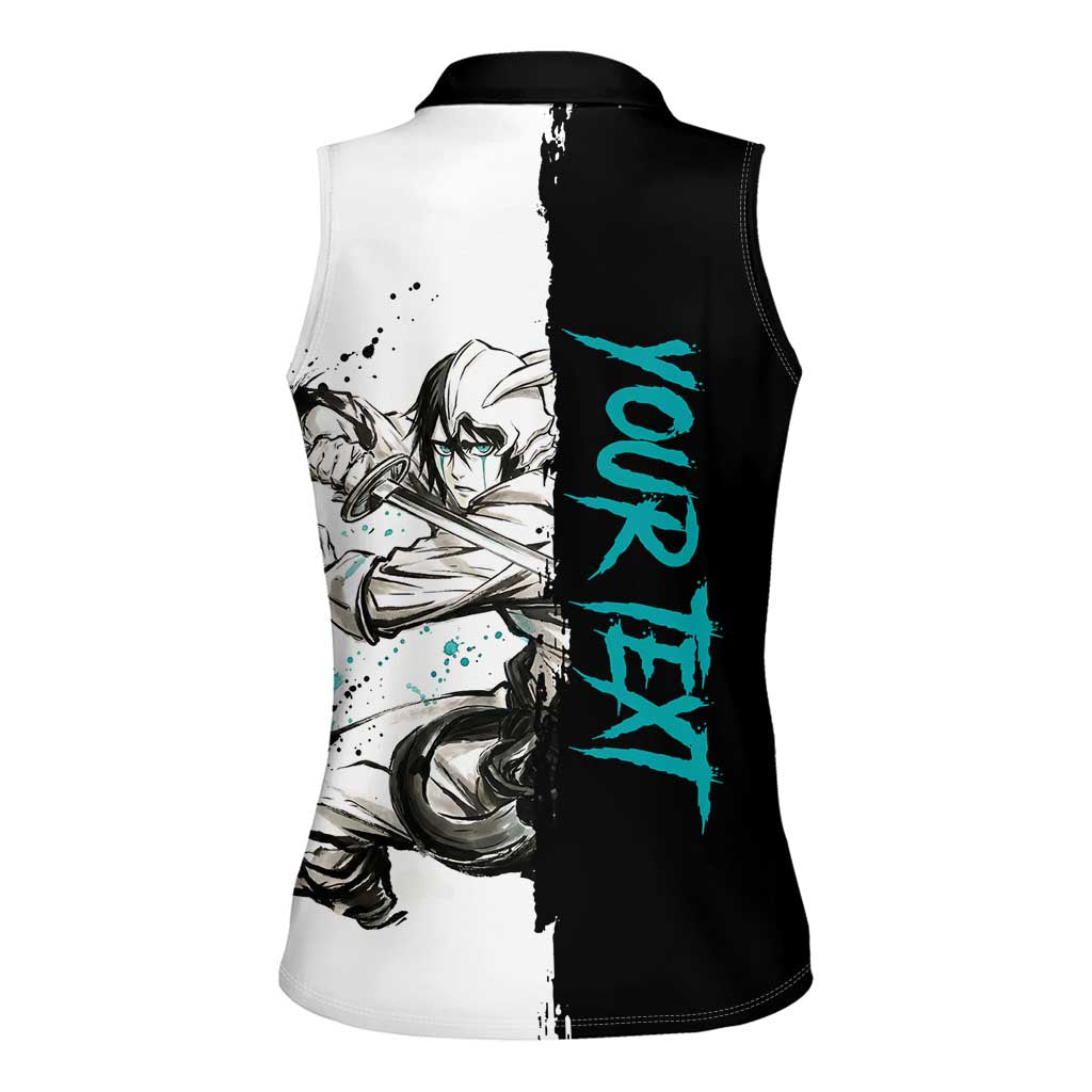 Personalized Ulquiorra Cifer Women Sleeveless Polo Shirt Ink Splash Anime Brush Style