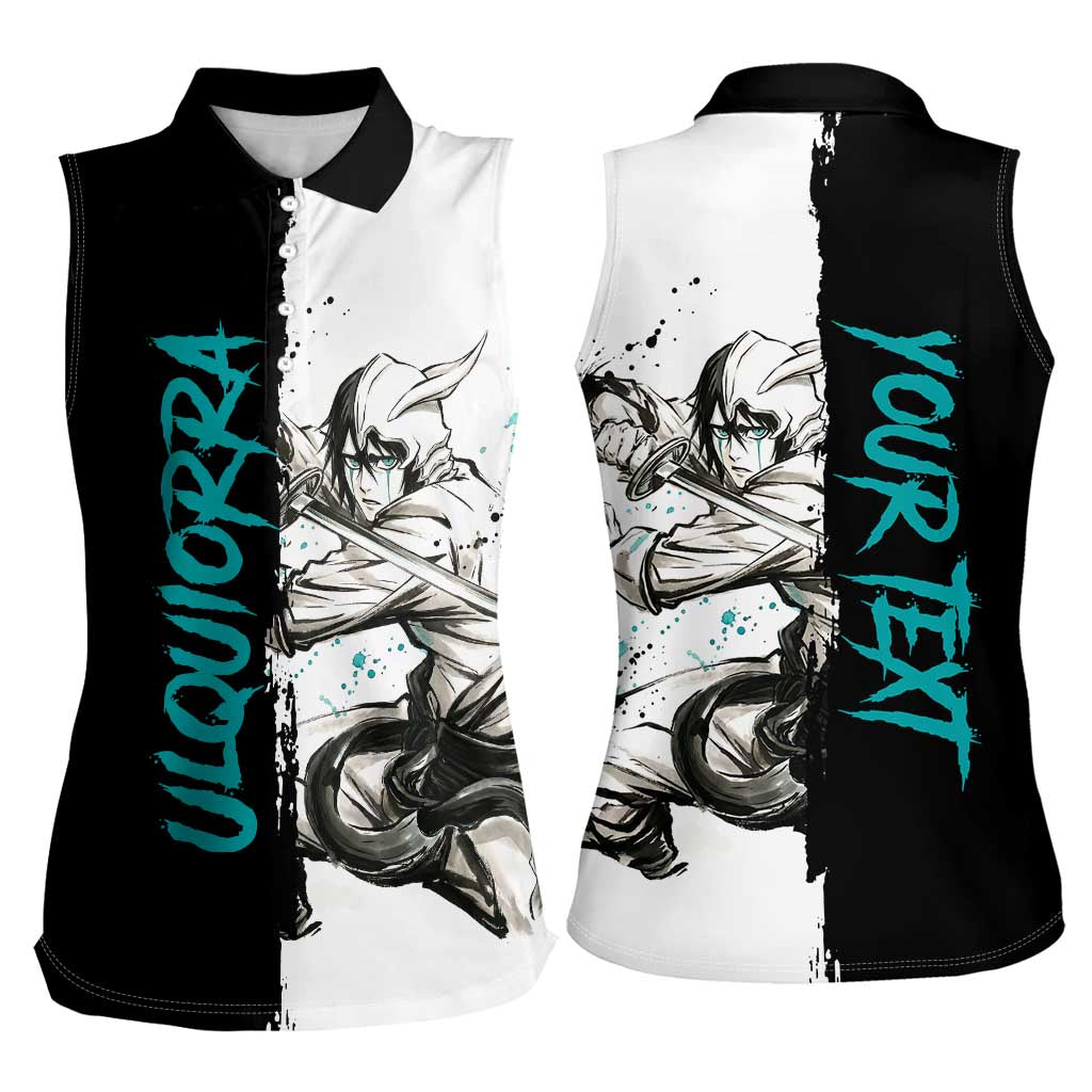 Personalized Ulquiorra Cifer Women Sleeveless Polo Shirt Ink Splash Anime Brush Style