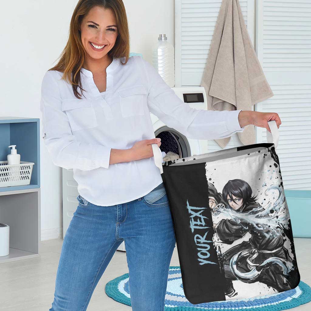Personalized Rukia Kuchiki Laundry Basket Ink Splash Anime Brush Style