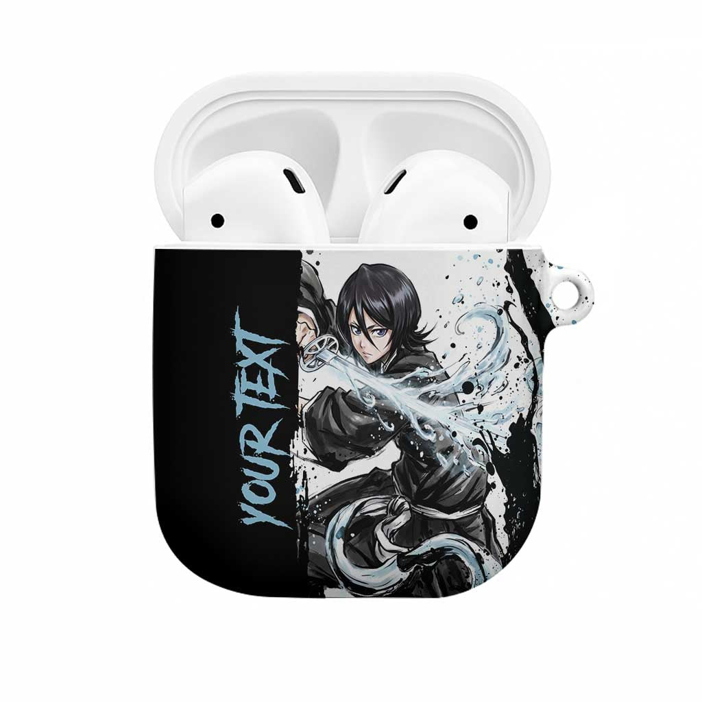 Personalized Rukia Kuchiki AirPods Case Ink Splash Anime Brush Style