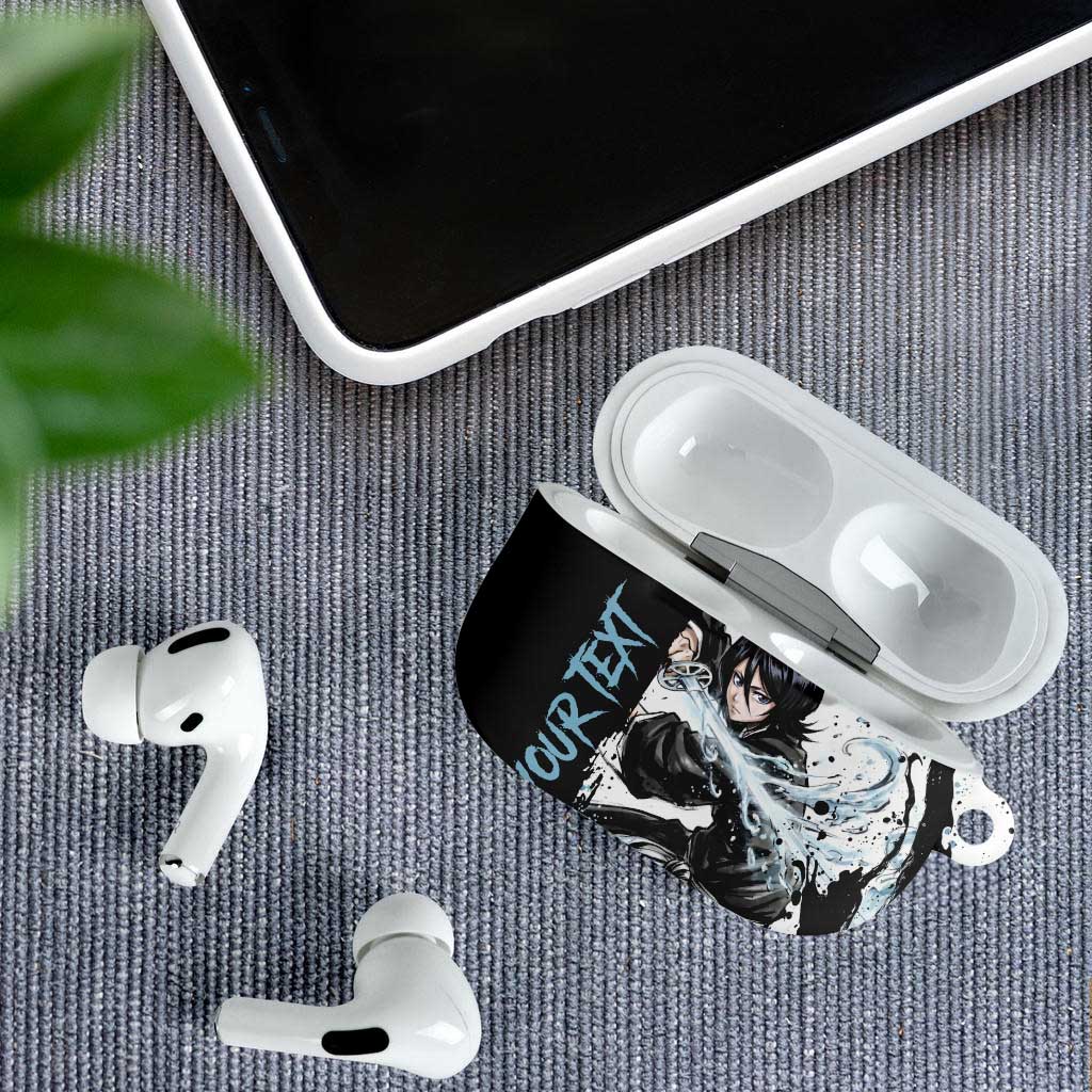 Personalized Rukia Kuchiki AirPods Case Ink Splash Anime Brush Style