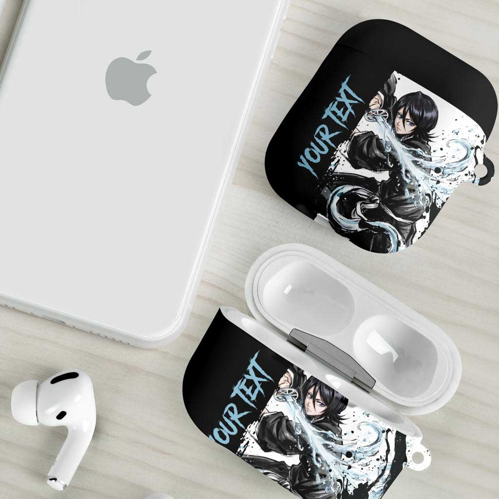 Personalized Rukia Kuchiki AirPods Case Ink Splash Anime Brush Style