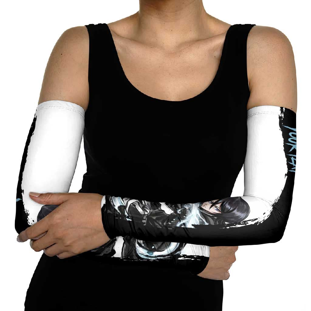 Personalized Rukia Kuchiki Arm Sleeves Ink Splash Anime Brush Style