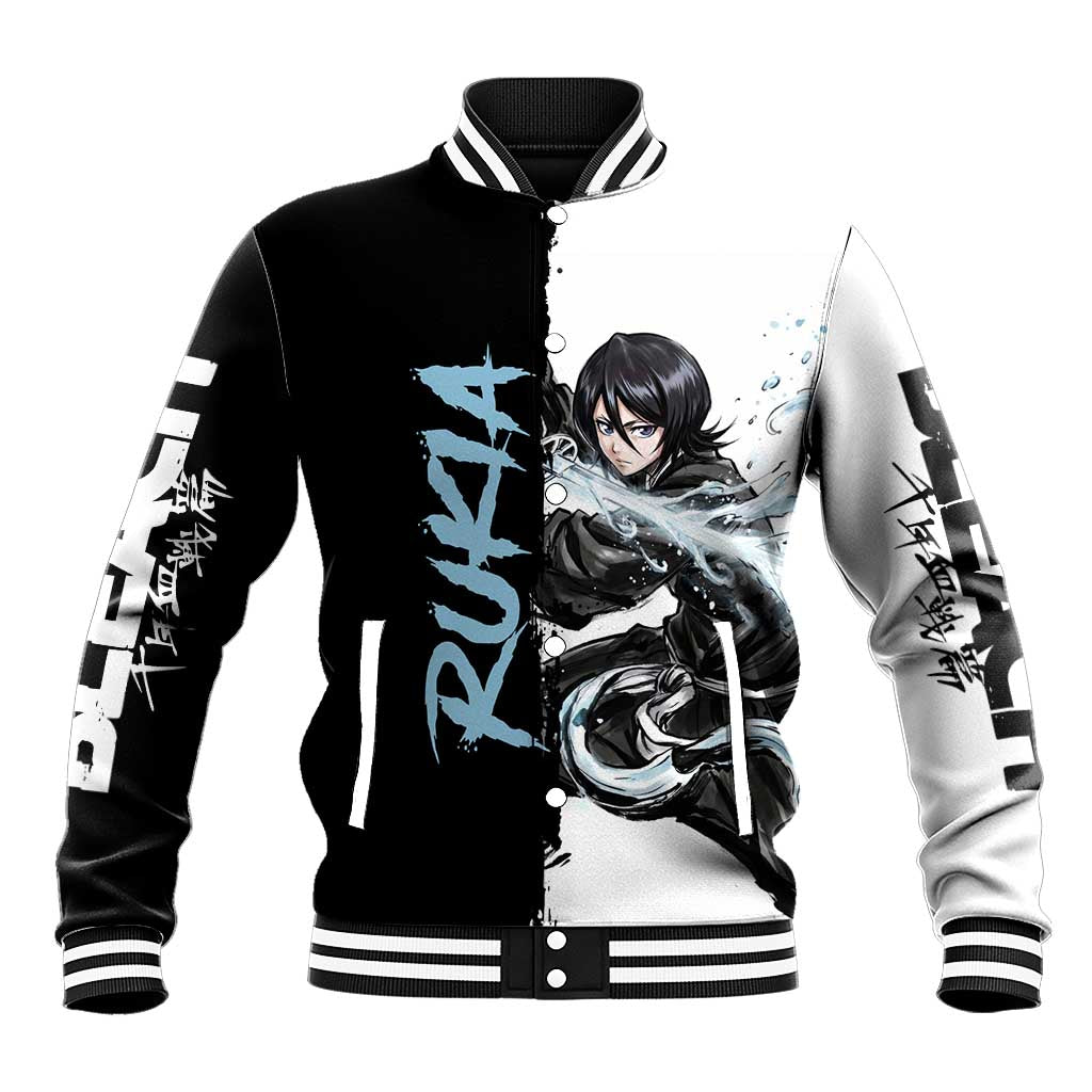Personalized Rukia Kuchiki Baseball Jacket Ink Splash Anime Brush Style