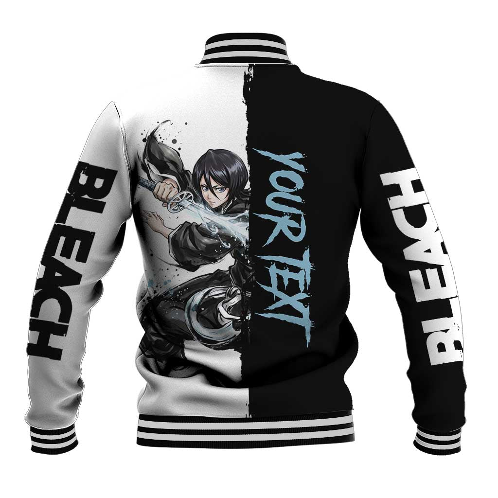 Personalized Rukia Kuchiki Baseball Jacket Ink Splash Anime Brush Style