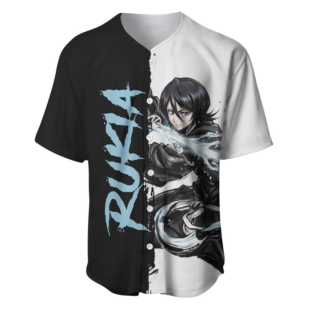 Personalized Rukia Kuchiki Baseball Jersey Ink Splash Anime Brush Style