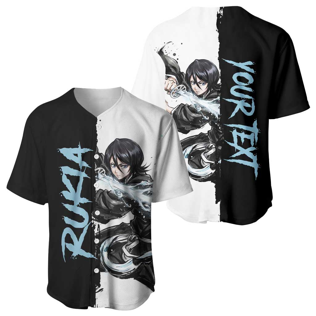 Personalized Rukia Kuchiki Baseball Jersey Ink Splash Anime Brush Style