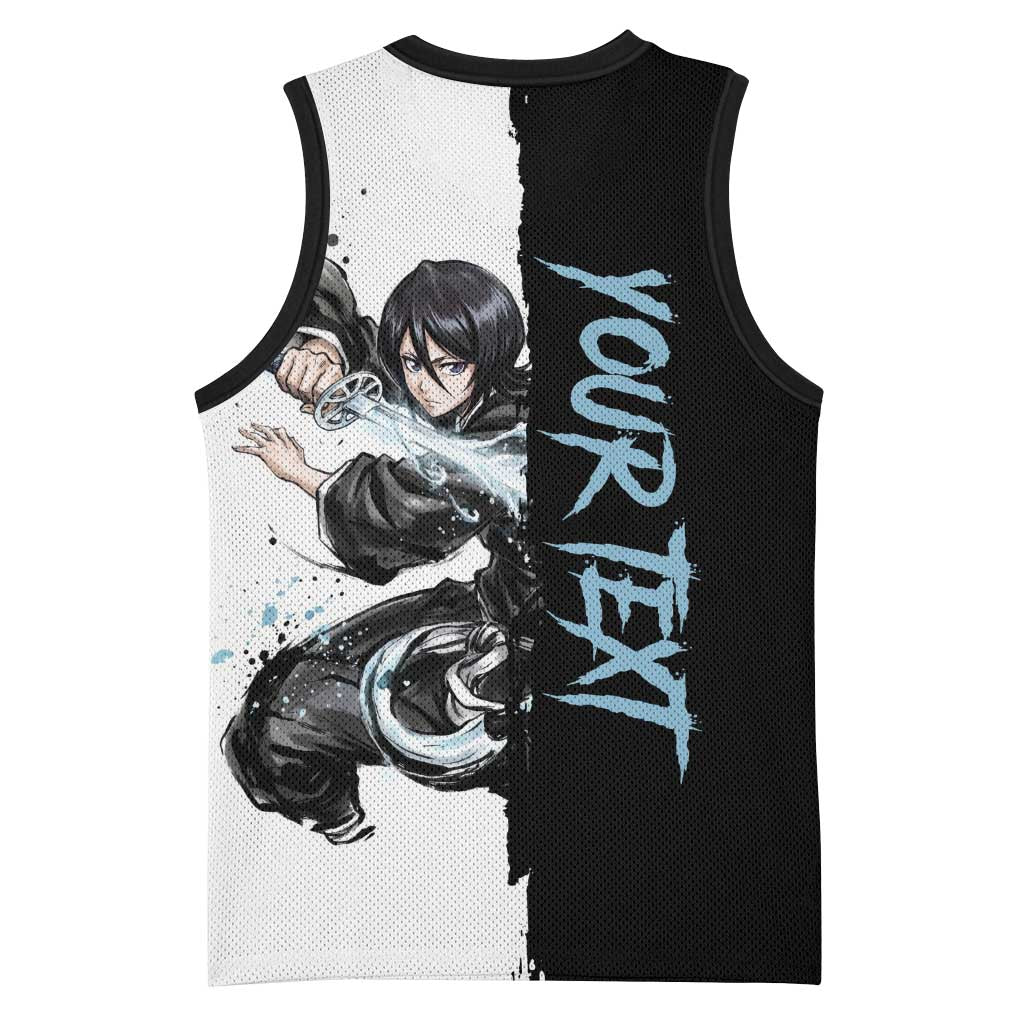 Personalized Rukia Kuchiki Basketball Jersey Ink Splash Anime Brush Style