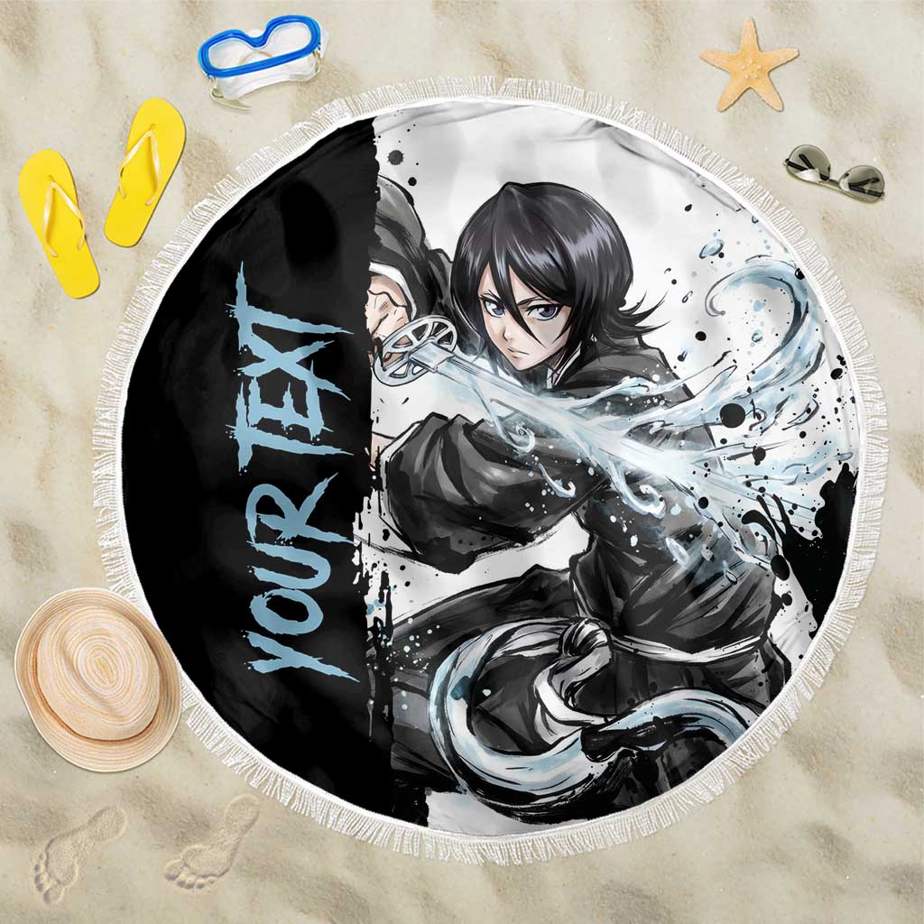 Personalized Rukia Kuchiki Beach Blanket Ink Splash Anime Brush Style