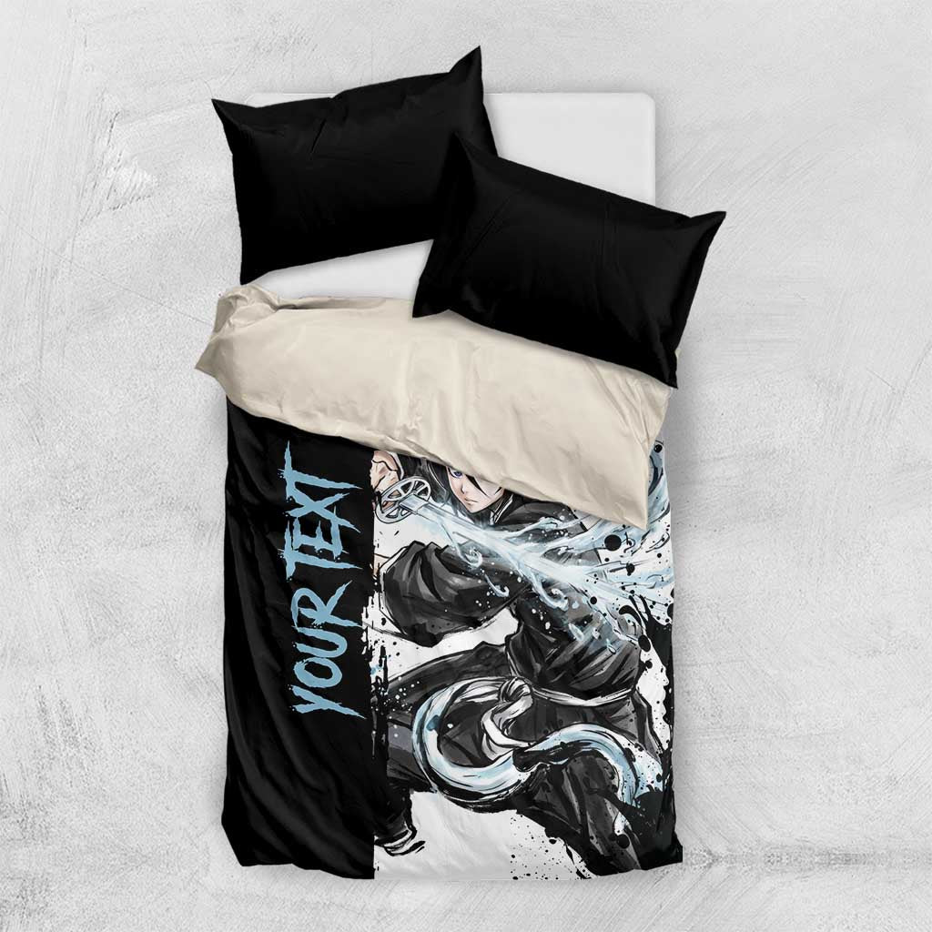 Personalized Rukia Kuchiki Bedding Set Ink Splash Anime Brush Style