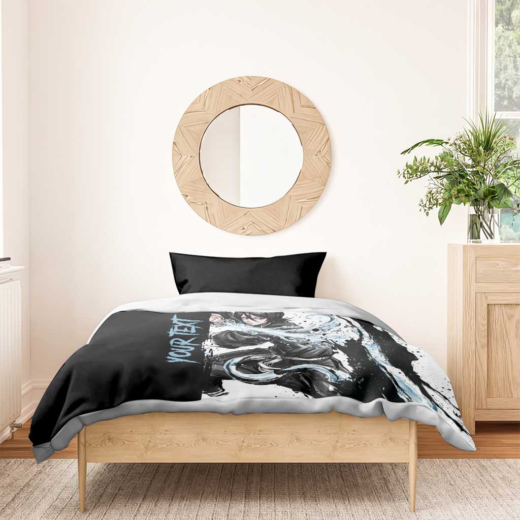 Personalized Rukia Kuchiki Bedding Set Ink Splash Anime Brush Style