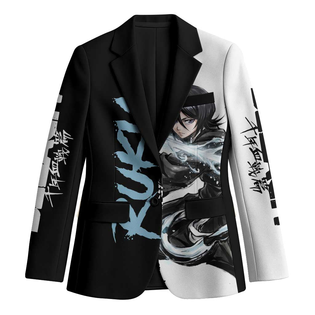 Personalized Rukia Kuchiki Blazer Ink Splash Anime Brush Style