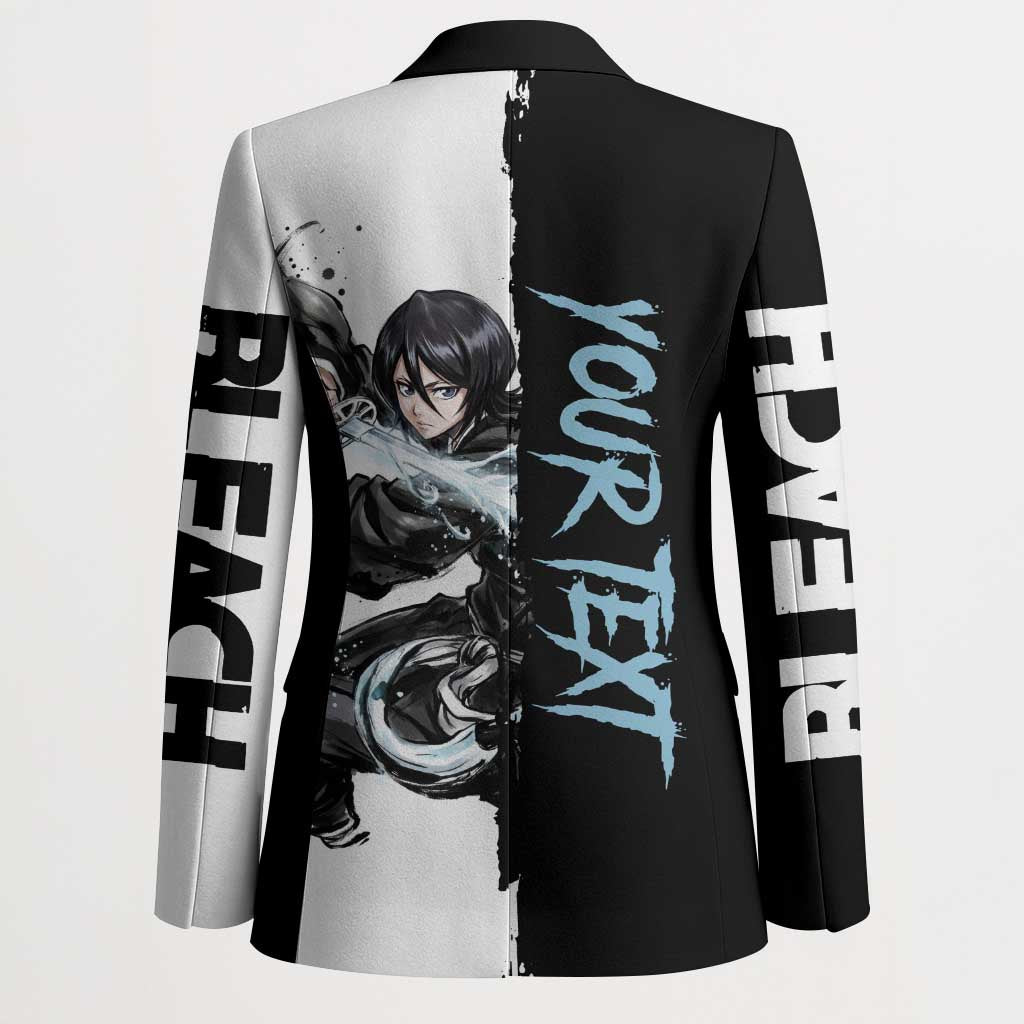 Personalized Rukia Kuchiki Blazer Ink Splash Anime Brush Style