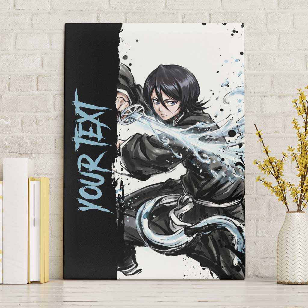 Personalized Rukia Kuchiki Canvas Wall Art Ink Splash Anime Brush Style