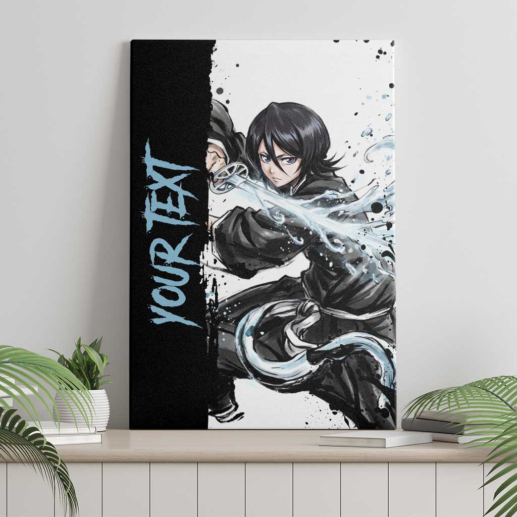 Personalized Rukia Kuchiki Canvas Wall Art Ink Splash Anime Brush Style