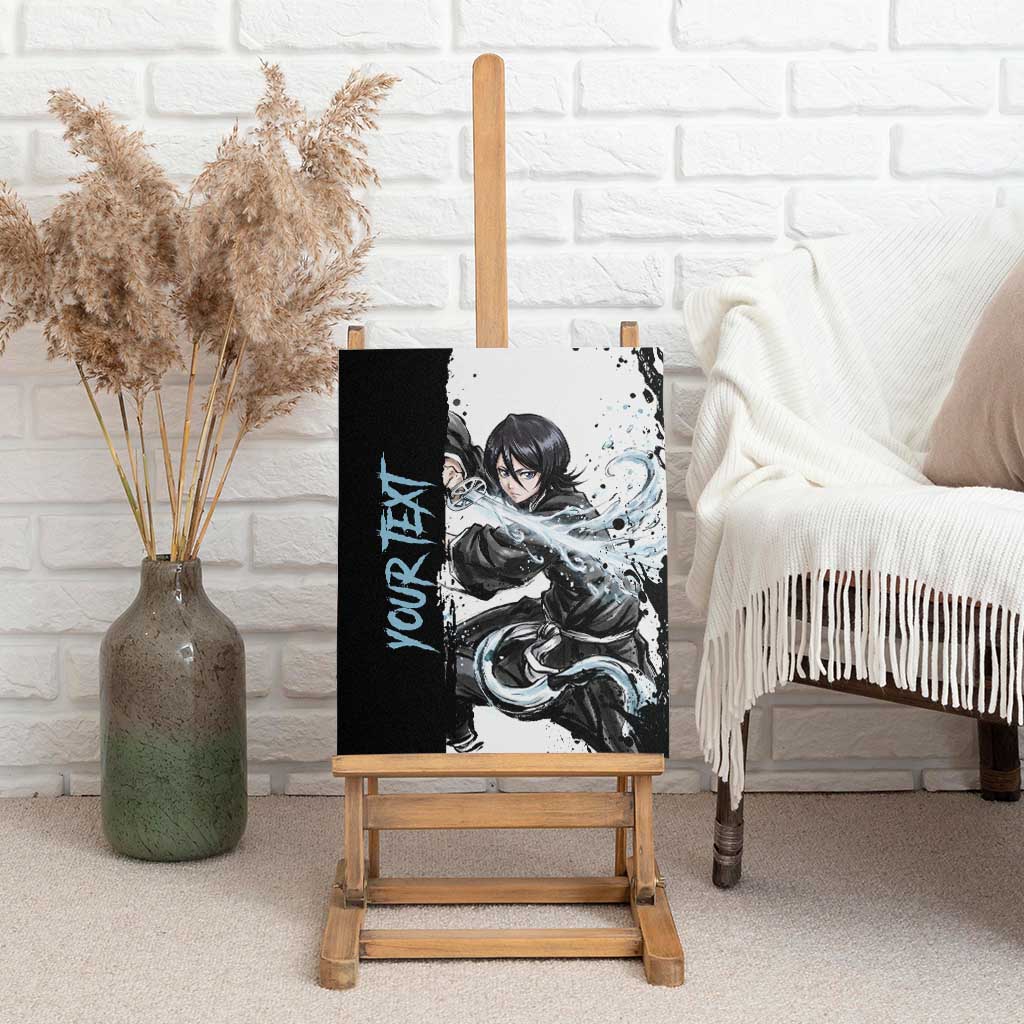 Personalized Rukia Kuchiki Canvas Wall Art Ink Splash Anime Brush Style