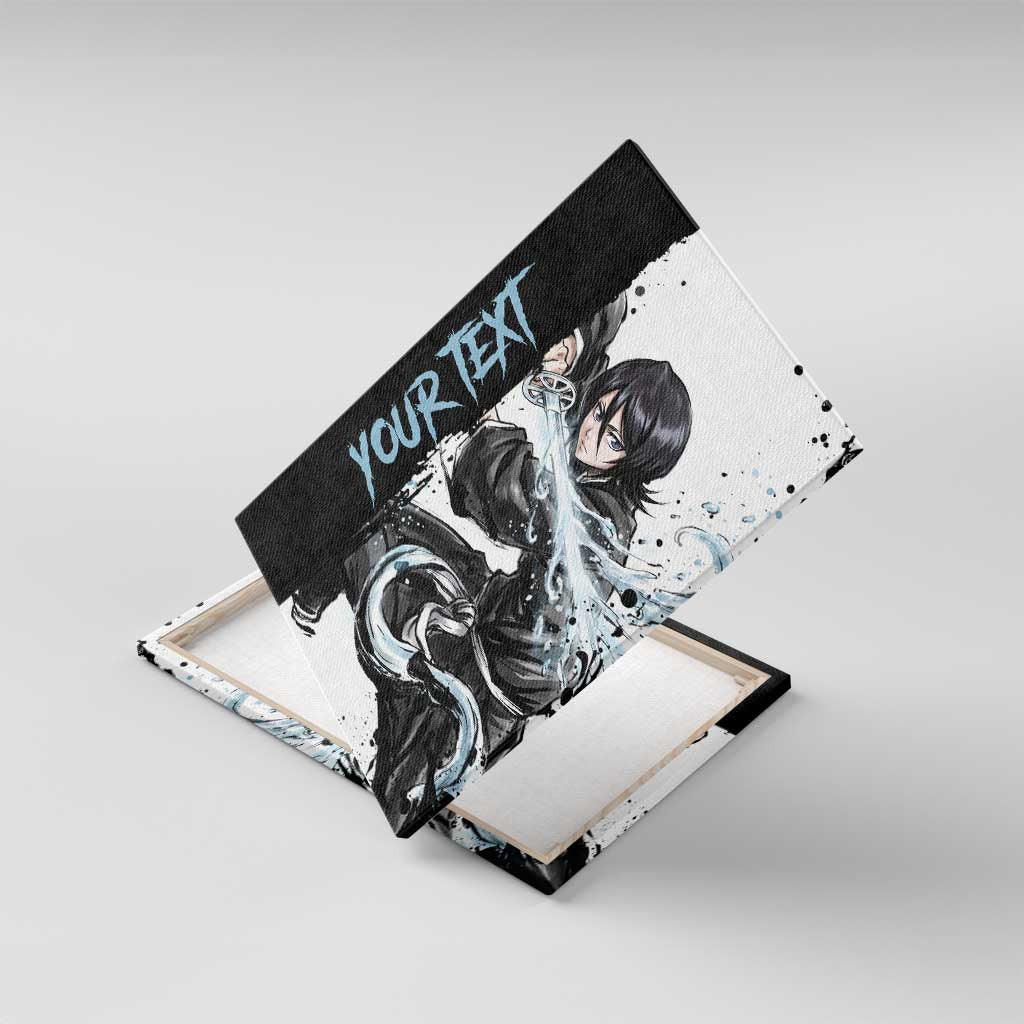 Personalized Rukia Kuchiki Canvas Wall Art Ink Splash Anime Brush Style