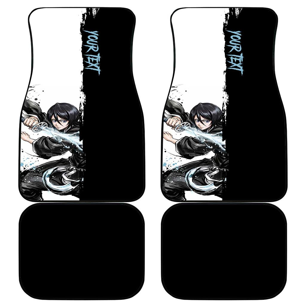 Personalized Rukia Kuchiki Car Mats Ink Splash Anime Brush Style