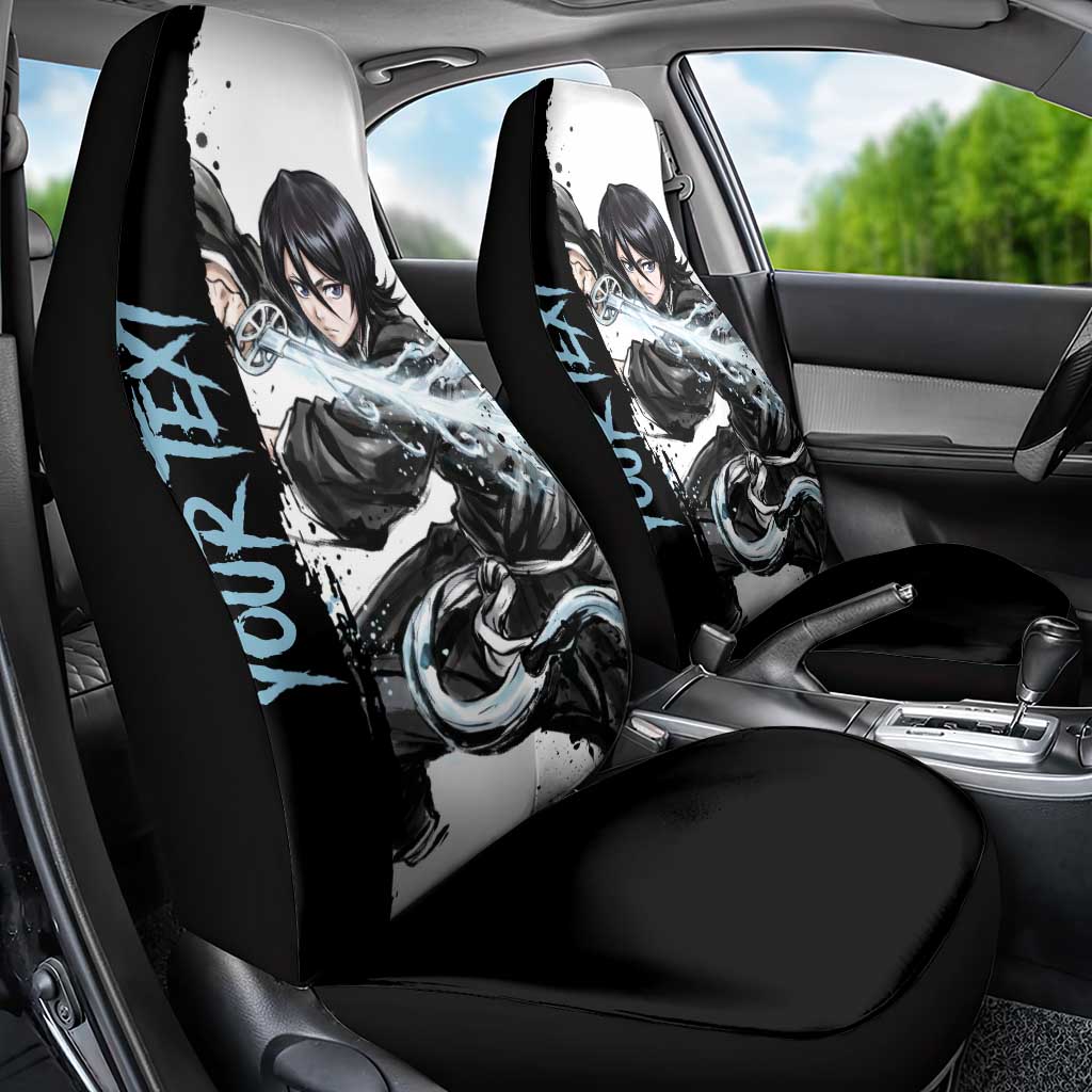 Personalized Rukia Kuchiki Car Seat Cover Ink Splash Anime Brush Style