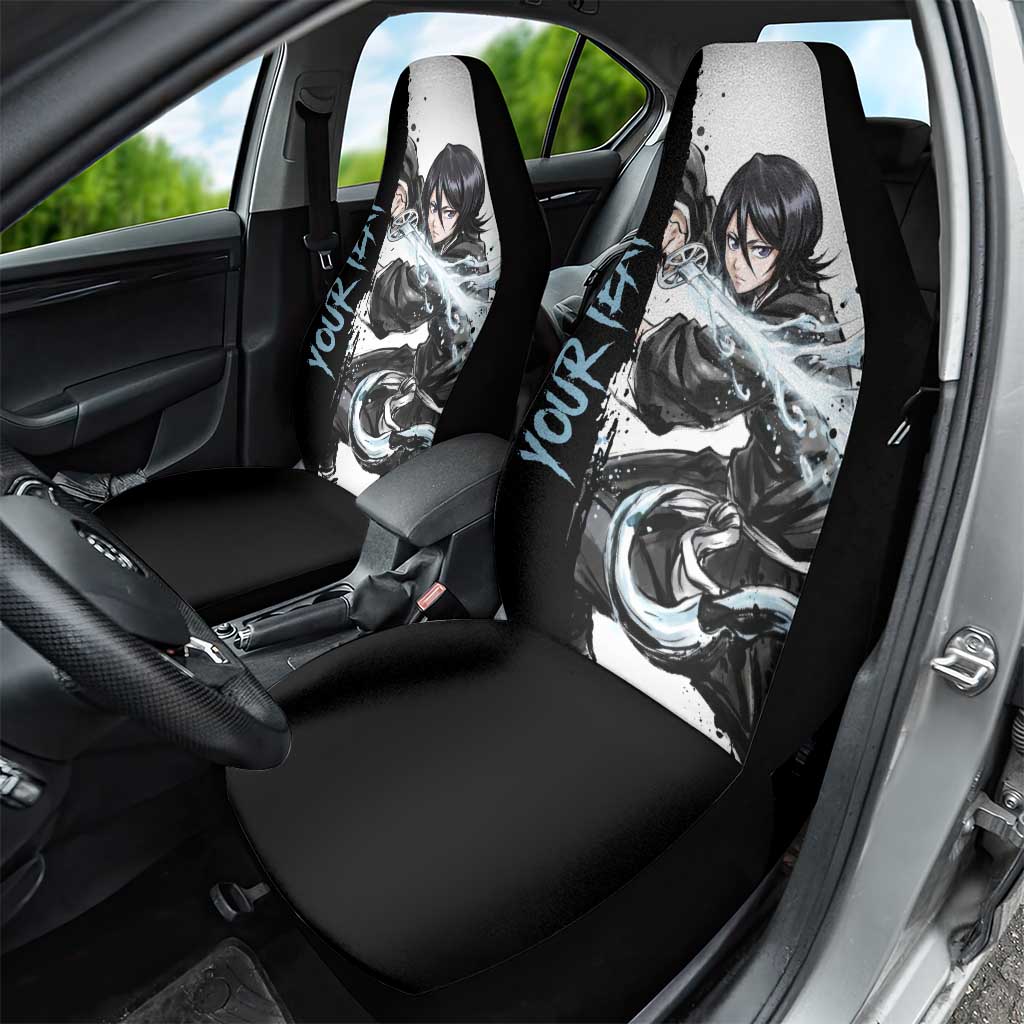 Personalized Rukia Kuchiki Car Seat Cover Ink Splash Anime Brush Style